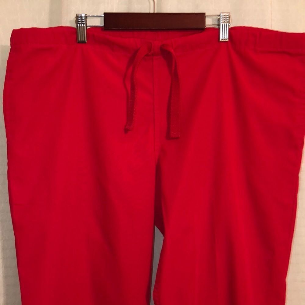 UA M Red Unisex Drawstring Scrub Pants - Picture 5 of 11